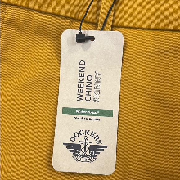 Dockers Yellow Chinos Modern Fit Cotton Blend - Picture 6 of 9